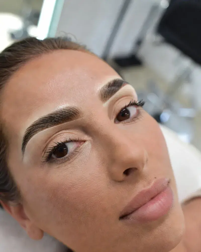Freshly laminated and shaped brows
